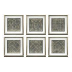 Grafika Geometric Blueprints zestaw 6 szt. Eichholtz - My Honey Home